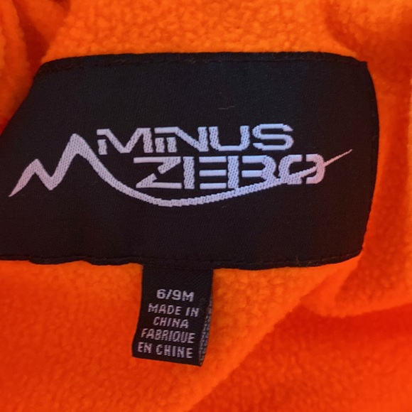 MINUS ZERO FLEECE LINED ONE PIECE SNOWSUIT OLIVE 6/9 MONTHS NEW - Picture 8 of 9